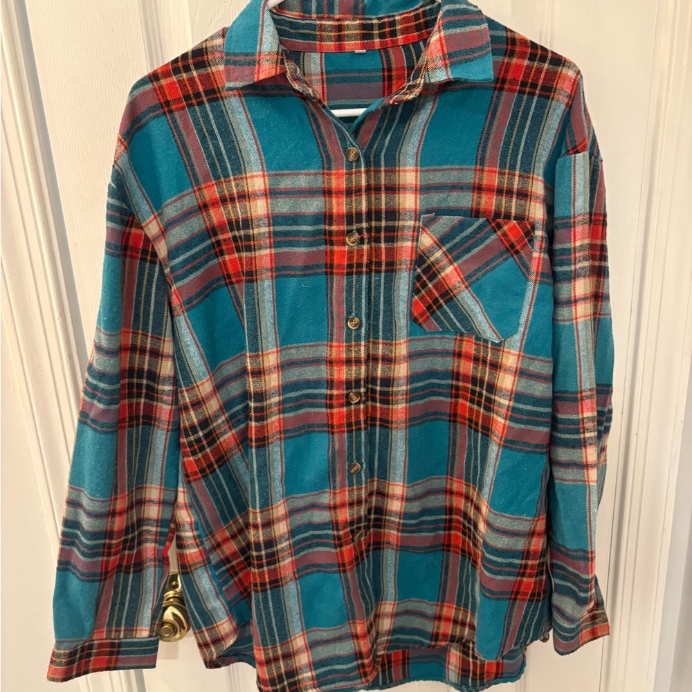 Super Soft Oversized Plaid Flannel Shirt Size M Cozy Relaxed Fit Amazon Favorite